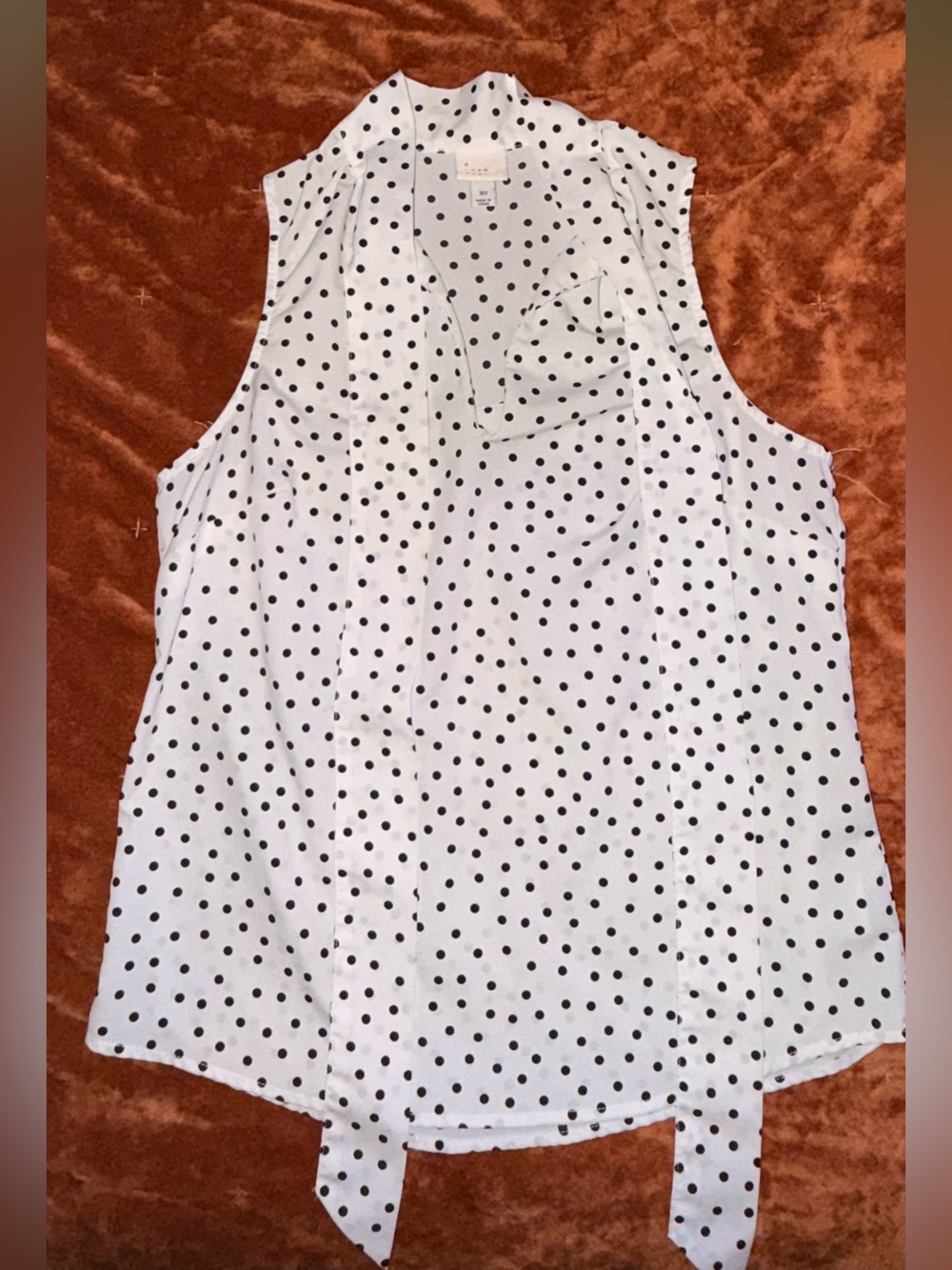 a new day White Sleeveless Polka Dot Blouse